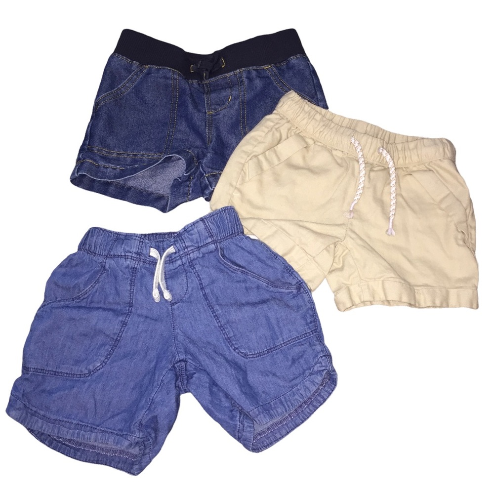 4/$20 -Bundle of 3 Pairs of Shorts Size 4-5 XS Denim Chambray Khaki Girl Summer